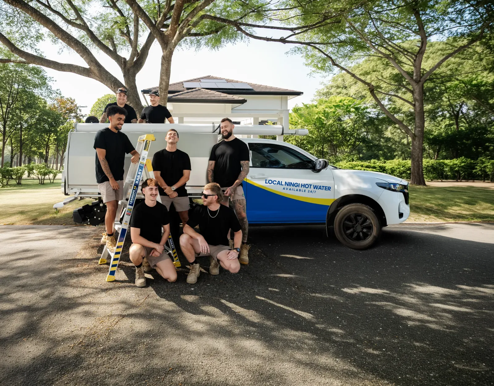 Local Ningi Hot Water team and ute